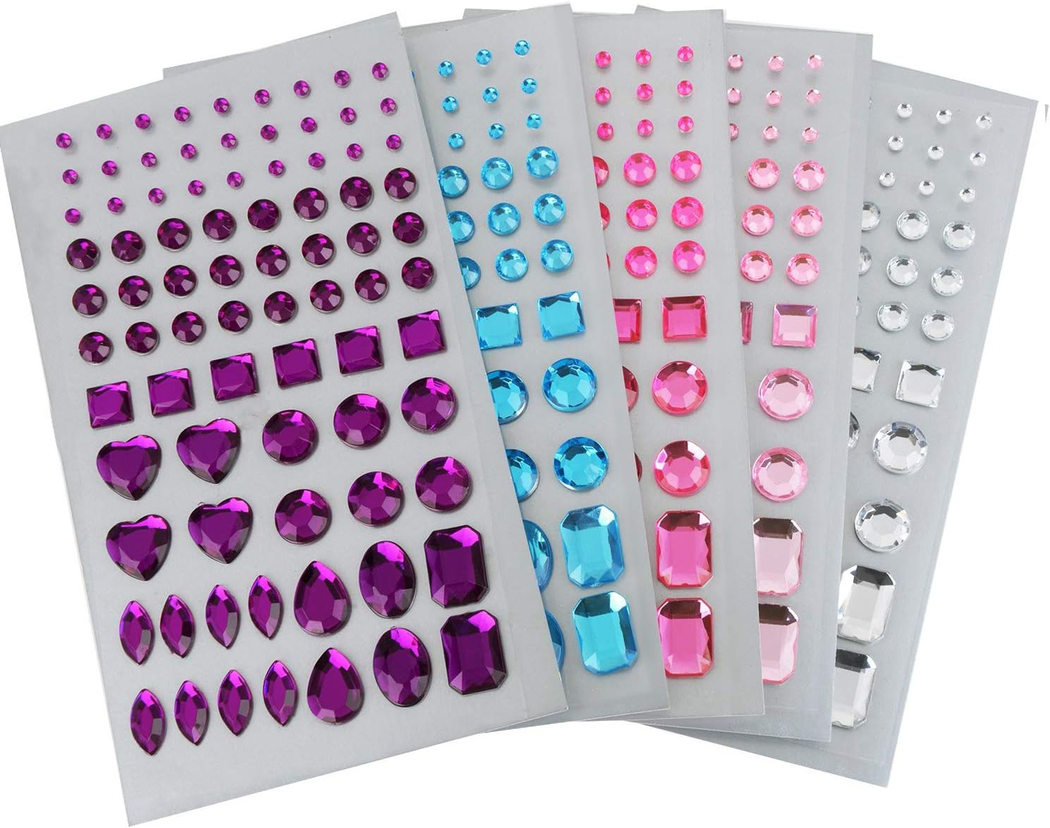 Crystal Gems Stickers SelfAdhesive Flatback Rhinestone 5 Color Amazon