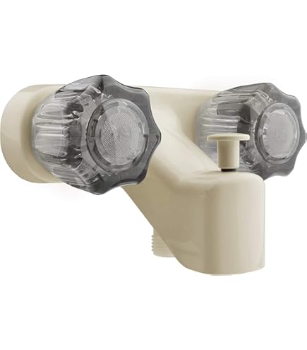 WMF RV Tub & Shower Faucet - Smoke Double Handle 4-Inch Centerset For Trailers