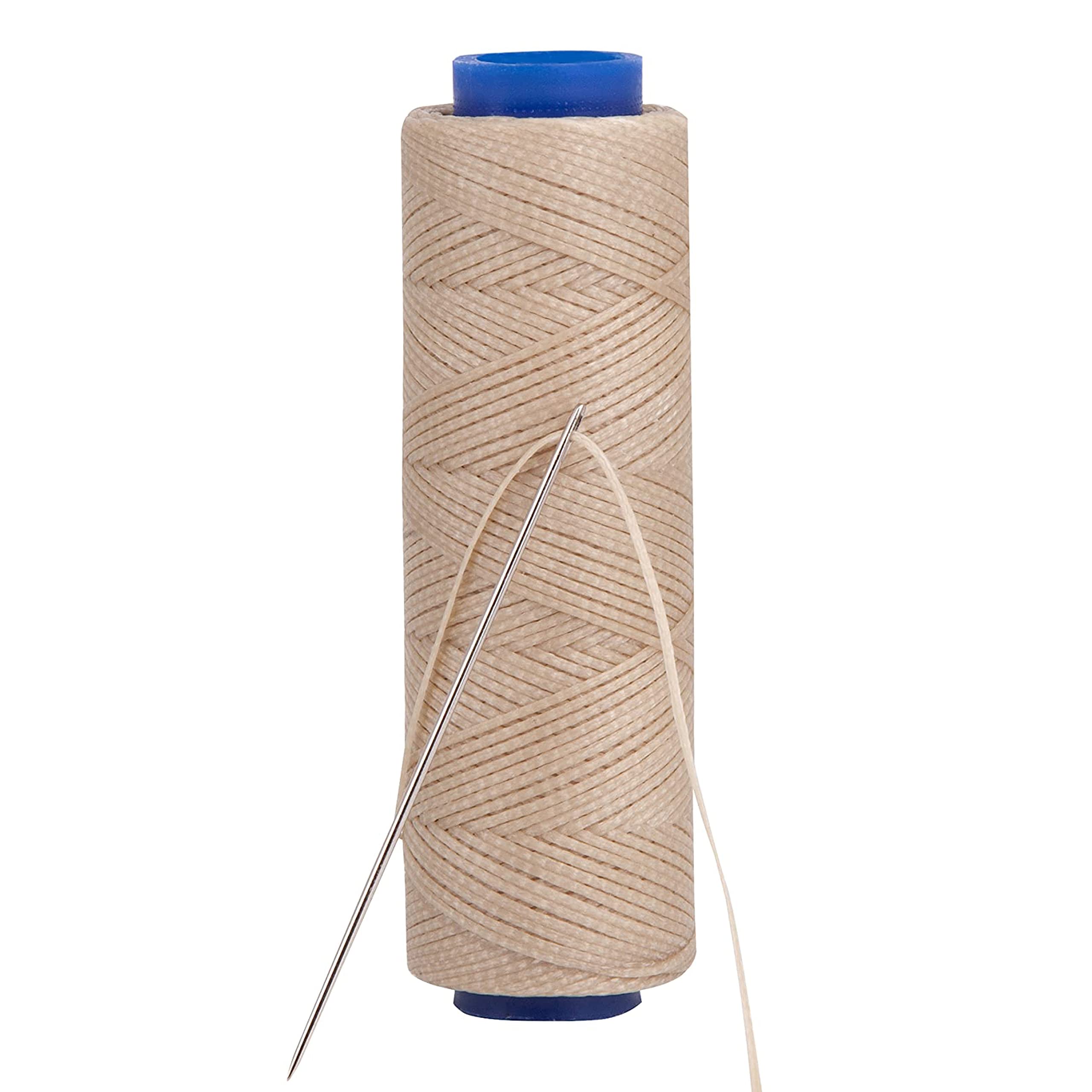 Shelver Waxed Thread, Strong Thread for Leather, Upholstery, Shoe, Bag, incl. Needle (Colour: Beige)