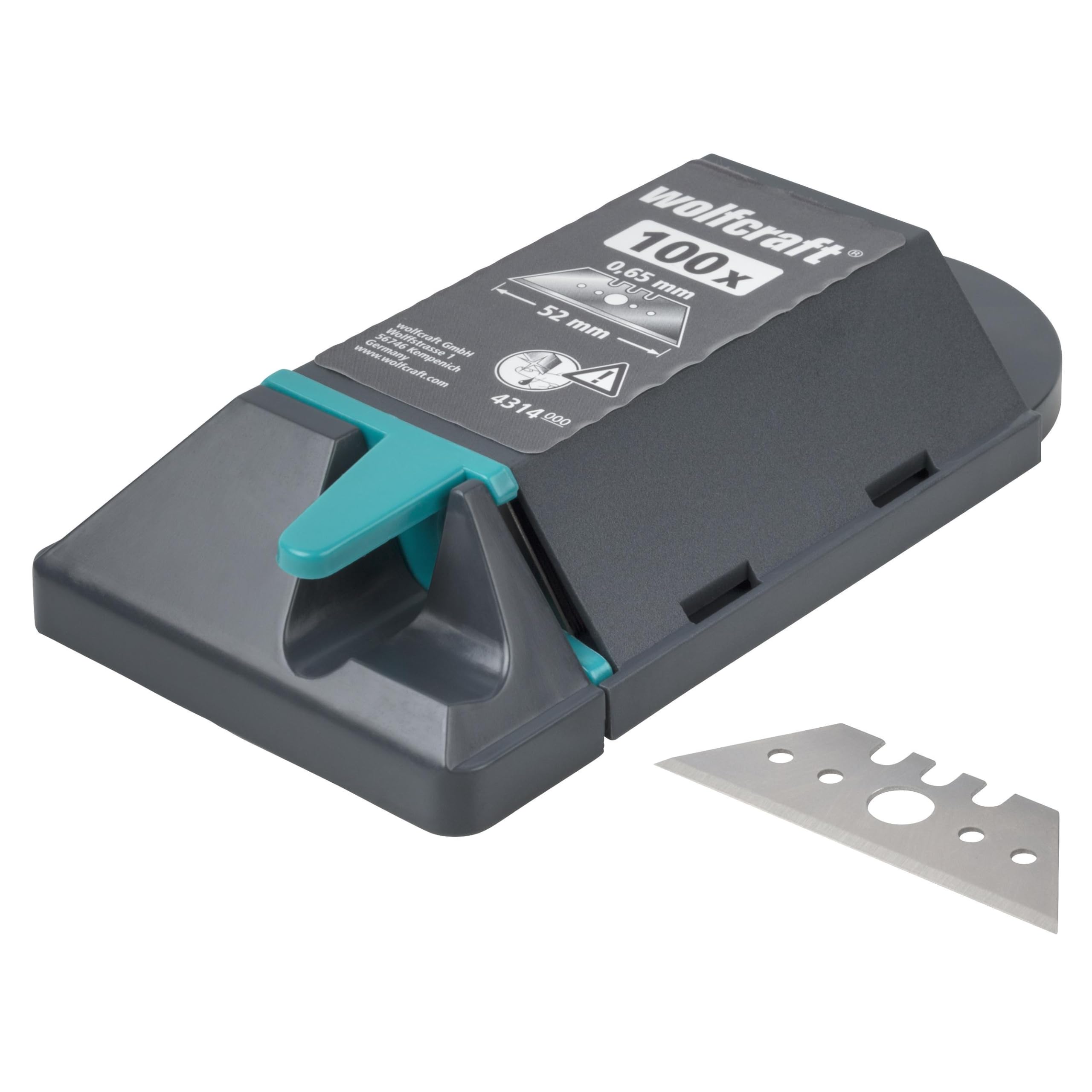 wolfcraft 100 Professional Trapezium Blades 0.65 x 52 mm I 4314000 I Accessories for Trapezium Blade Knives