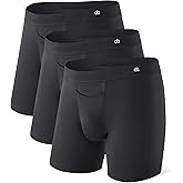 DAVID ARCHY Men’s Boxer Briefs with Covered Waistband & Fly, Breathable Underwear, Moisture-Wicking, 3-Pack