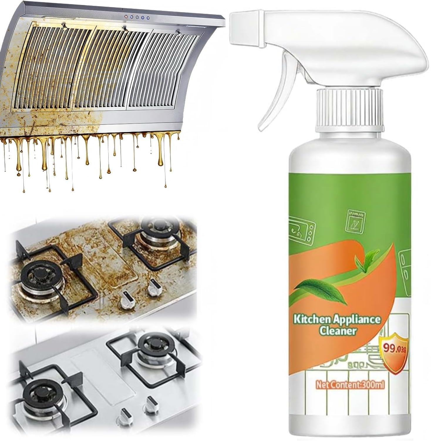 Photo 1 of 10.56OZ/300ML Electrolyzed Ion Kitchen Cleaner, Cleanse Spray,Multi-Purpose Cleaner Spray for Kitchen Appliance,Heavy Duty Degreaser for Oven, Stove, Range Hood