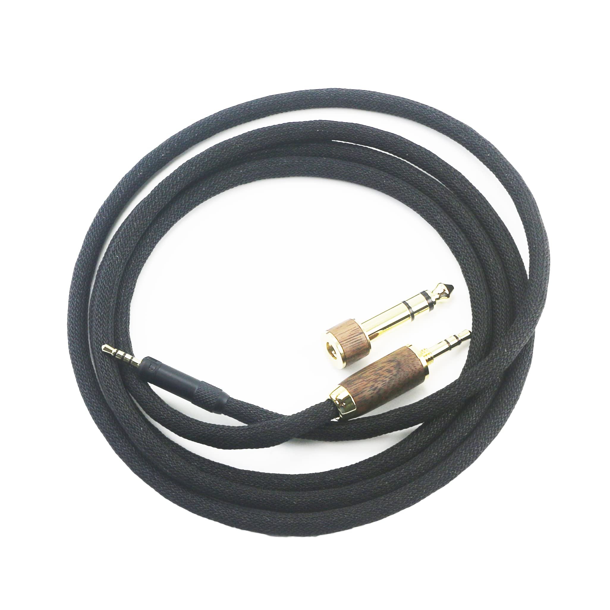 ABLET Replacement Audio Upgrade Cable 7N OCC Copper Single Crystal Silver Plated Cord Compatible with Sennheiser HD598 HD598SE HD560s HD598Cs HD598SR Headphone Walnut Wood Shell & 6.35mm Adapter