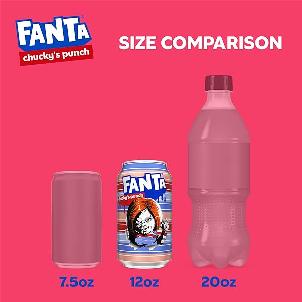 FANTA FRUIT PUNCH CAFFEINE FREE SODA SOFT DRINK, CHUCKY’S PUNCH HALLOWEEN EDITION, 12 FL. OZ. CANS, 12 PACK