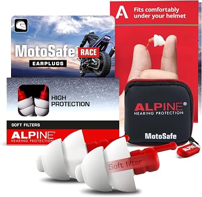 Alpine MotoSafe Race Earplugs - Motorcycle Motorbike Hearing Protection -