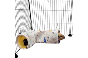 LEFTSTARER Large Caliber Guinea Pig Tunnel Hideout & Hammock, Rat Cage Corner Toy for Ferret Hedgehog Piggy to Hide and Shuttle (1. Tunnel-Dinosaur)