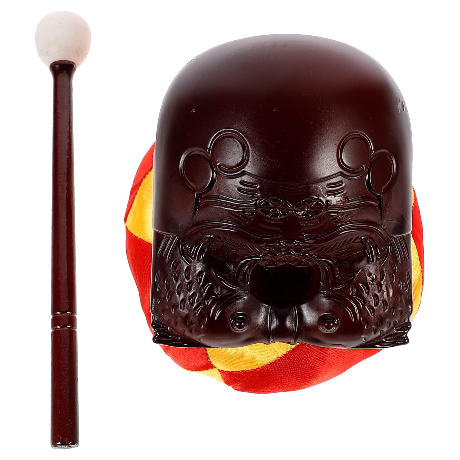 Cabilock 6pc Wooden Fish Set for Chanting Home Decor Buddhist Temple Block Imitation Wood Muyu Hammer