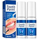2Pcs Tooth Paint White,Safe Instant Teeth Whitener Pen,Gentle Enamel Care,Designed Specifically for Those with Yellow Teeth,Coffee Lovers,and Smokers,Suitable for Daily Use,Small and Convenient