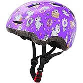 Kids Bike Helmet for Ages 3-8, Toddler Helmet for Boys Girls with Unicorn Print, Adjustable Lightweight Helmet for Cycling Scooter Skateboard