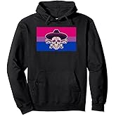 Dia De Los Muertos Sugar Skull Bisexual Pride Flag Mexican Pullover Hoodie