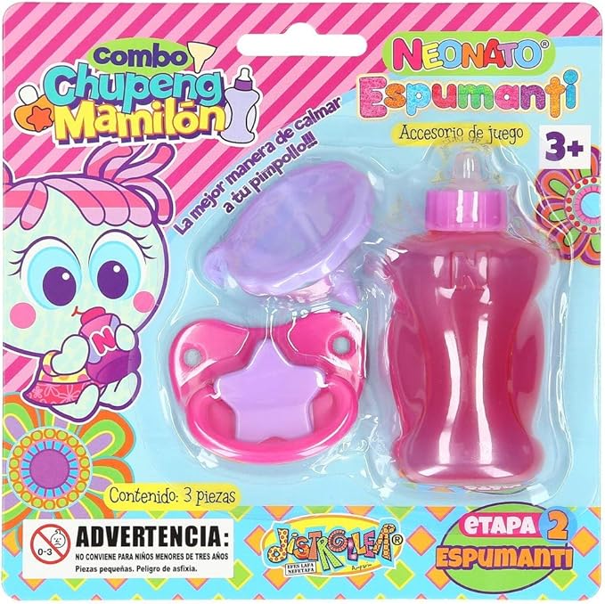 Dsitroller- Kit Chupón y Mamila Rosa Neonato Bebé Espumanti, Multicolor, 40 x 15 x 15cm (044838300174): Amazon.es: Juguetes y juegos