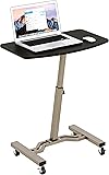 SHW Height Adjustable Mobile Laptop Stand Desk Rolling Cart, Height Adjustable from 28'' to 33''
