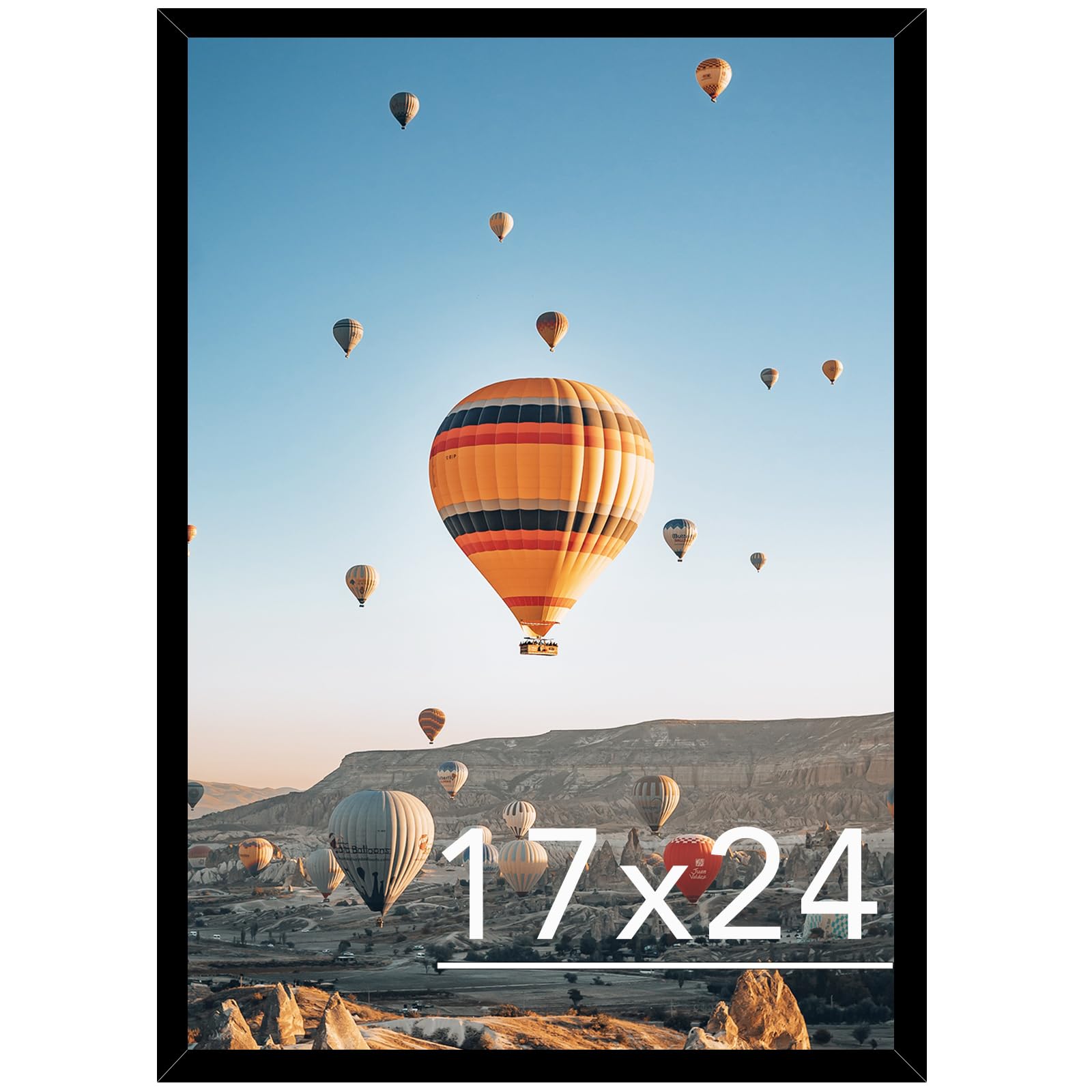 Photo 1 of JCJMY 17x24 Picture Frame Black for Poster Photo Picture, Horizontal and Vertical Formats for Wall Hanging, 17 x 24 Wall Gallery Poster Photo Frame for 17 by 24 Photos Posters, Black