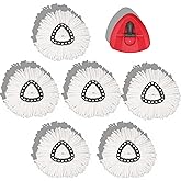 homsis 6+1 Pack Mop Replace Head Refill for Ocedar Spin Mop | Mop Head and Base Replacements Compatible with Ocedar EasyWring, Microfiber, Deep Cleaning, Machine Washable, Easy-to-Replace