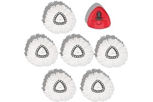 homsis 6 Pack Mop Head Replacement Compatible with O Ceda EasyWring Spin Mop Replace Refills for Ocedar, Deep Cleaning Machine Washable and Easy-to-Replace