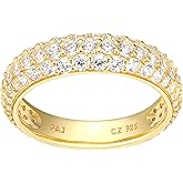 Amazon Essentials Cubic Zirconia Classic Pave Eternity Ring in Sterling Silver