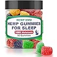 Hemp Emu Hemp Gummies for Sleep - Fall Asleep Faster, Stay Asleep Longer - 10mg Melatonin + Premium Hemp Extract, 2 Gummies Per Serving - 60 Count Fruit Flavored Gummies