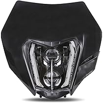 Phare LED Moto AnXin Universel - Double Feu Haut/Bas 12V - Pour Enduro, Motocross, Supermoto - Noir