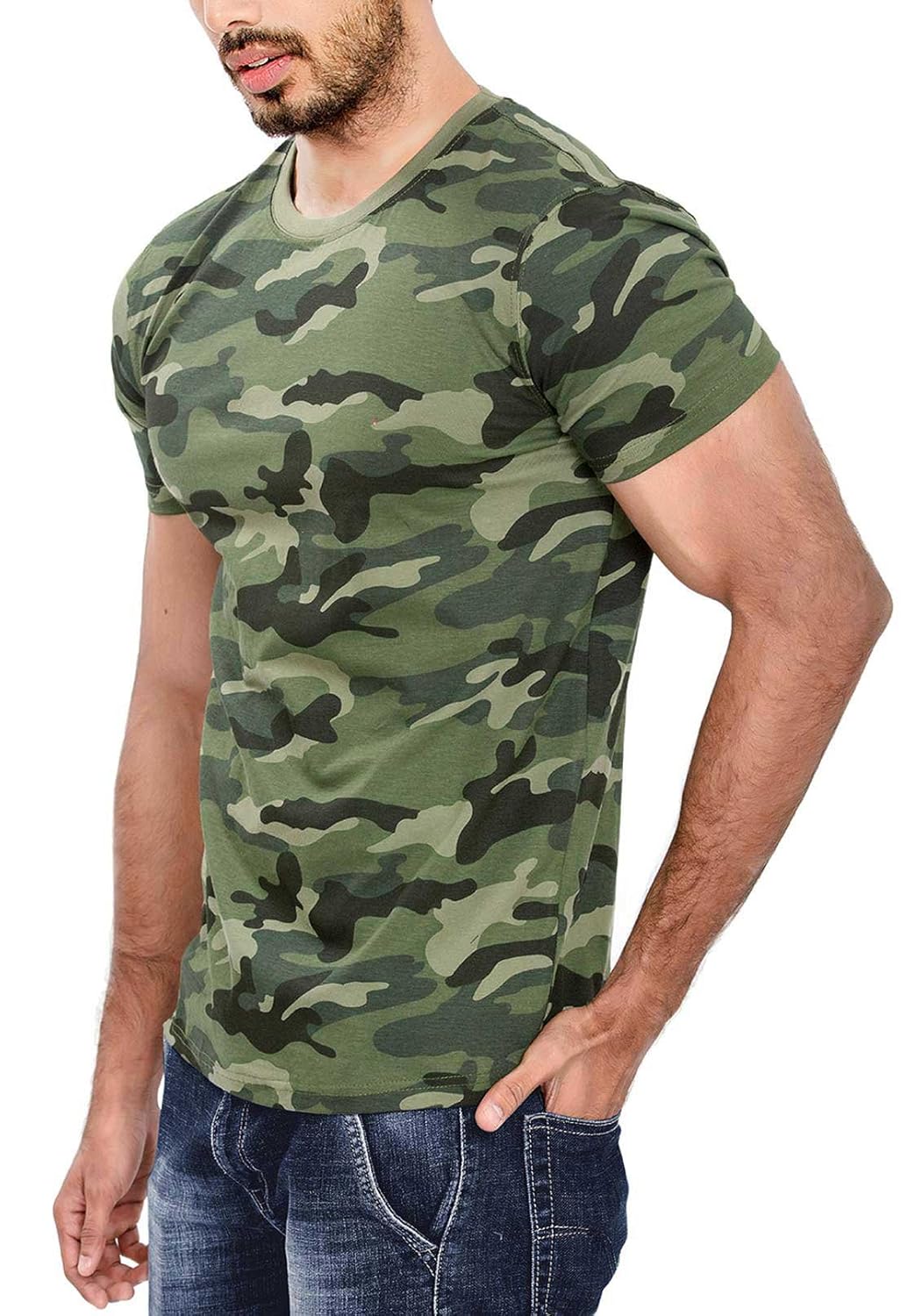 wyo wear your opinion men's cotton camouflage half sleeve t-shirt