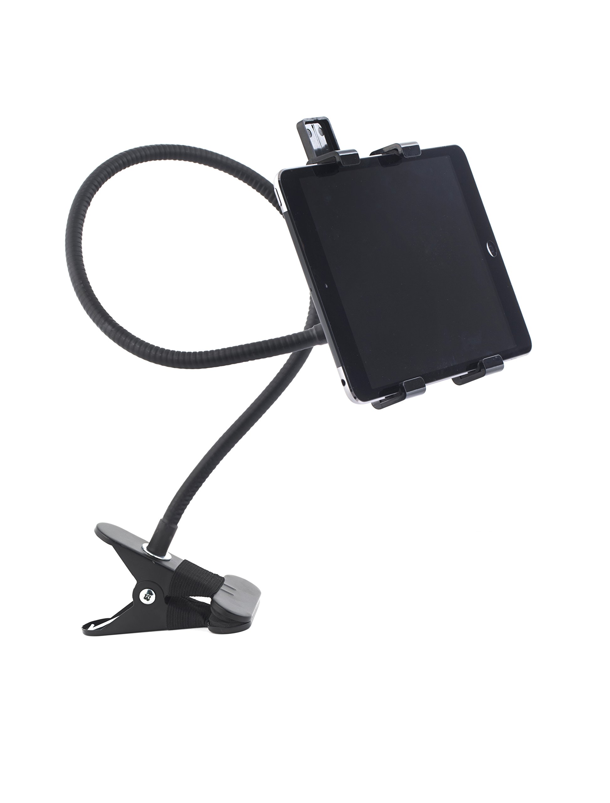 KIKKERLAND Gooseneck Tablet Holder - Extends up to 80cm, 360 angle & rotation - Black
