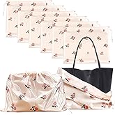 SNAIL GARDEN 6-Pack Floral Drawstring Dust Bags for Purses and Handbags, 19.6x15.7 Inch Silky Soft Purse Storage Protector Covers for Shoes, Boots, Scarves & Accessories