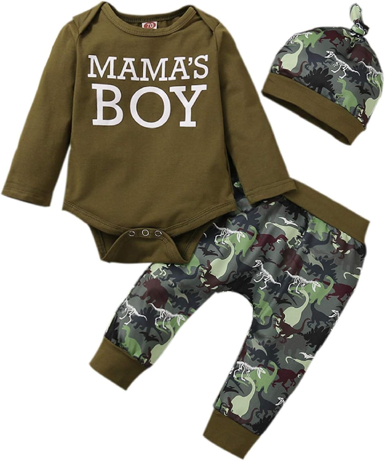 3PCS Newborn Baby Boy Clothes Letter Printed Romper +Pants