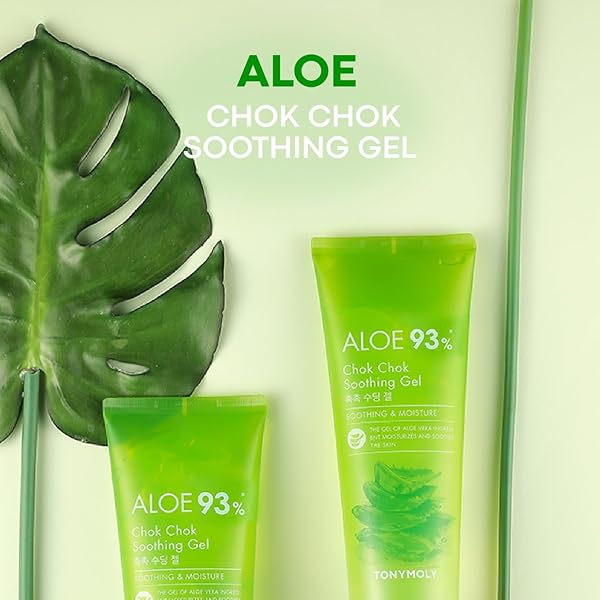 TONYMOLY CHOK CHOK ALOE SOOTHING GEL, 99% ALOE VERA GEL FOR FACE & BODY, EASTER BASKET STUFFER, KOREAN SKIN CARE MOISTURIZIER, 8.5 OZ