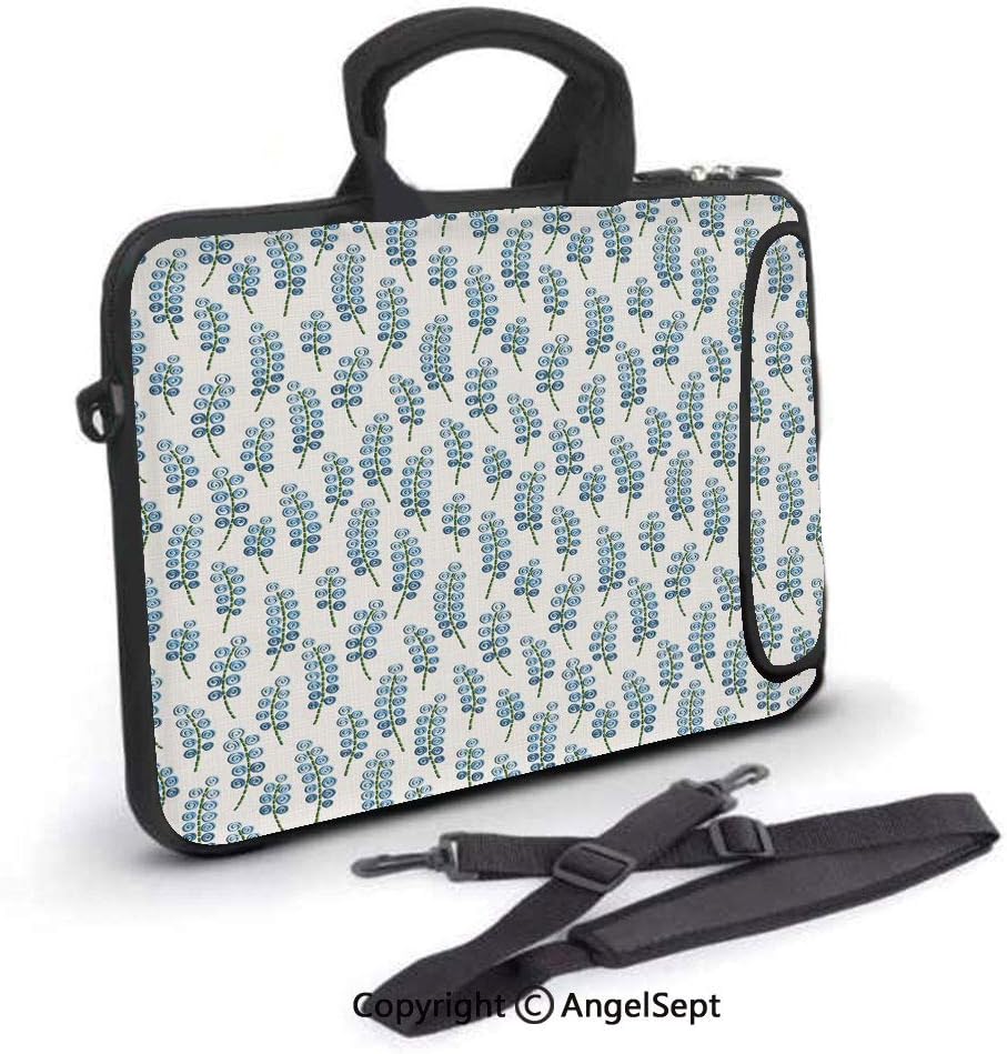 14 inch Laptop Handle Bag,Ornamental Botanical Abstract Plantation Swirling and Dashes,Waterproof,Portable,Compatible iPad,MacBook Pro,Air,Surface