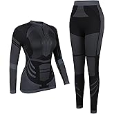 ATTRACO Womens Thermal Underwear Sets Half Zip Womens Long Johns Underwear Thermal Wear for Women Thermal Set Winter