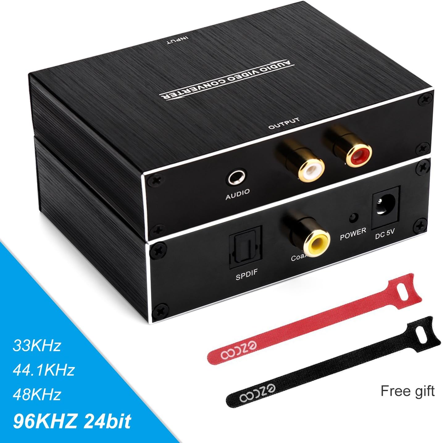 Dolby Digital to Analog Audio Converter,Coaxial+SPDIF/Toslink Digital Audio to RCA L/R+Earphone Jack 3.5mm Stereo Analogue, 2.1CH Dolby Digital Audio Extractor for Speaker Amp,Plug & Play