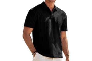 JMIERR Mens Casual Polo Shirt Summer Short Sleeve Vacation Button Beach Knit Stretchy Golf Shirts