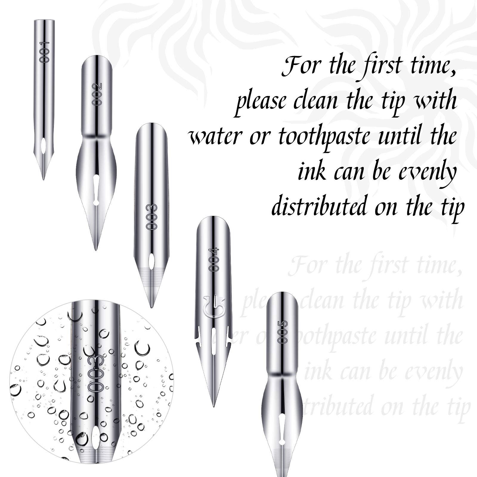 11 Pieces Comic Pen Nib Set, G Ink Pen Nib Stainless Steel Drawing Calligraphy with Wooden Holder for Writing, Painting, Signing(White)
