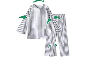Aylashine Long-Sleeved Bedridden Pajamas Set, Hospital Gowns,Bedridden Patient Clothing,Tear Away Patient Clothes