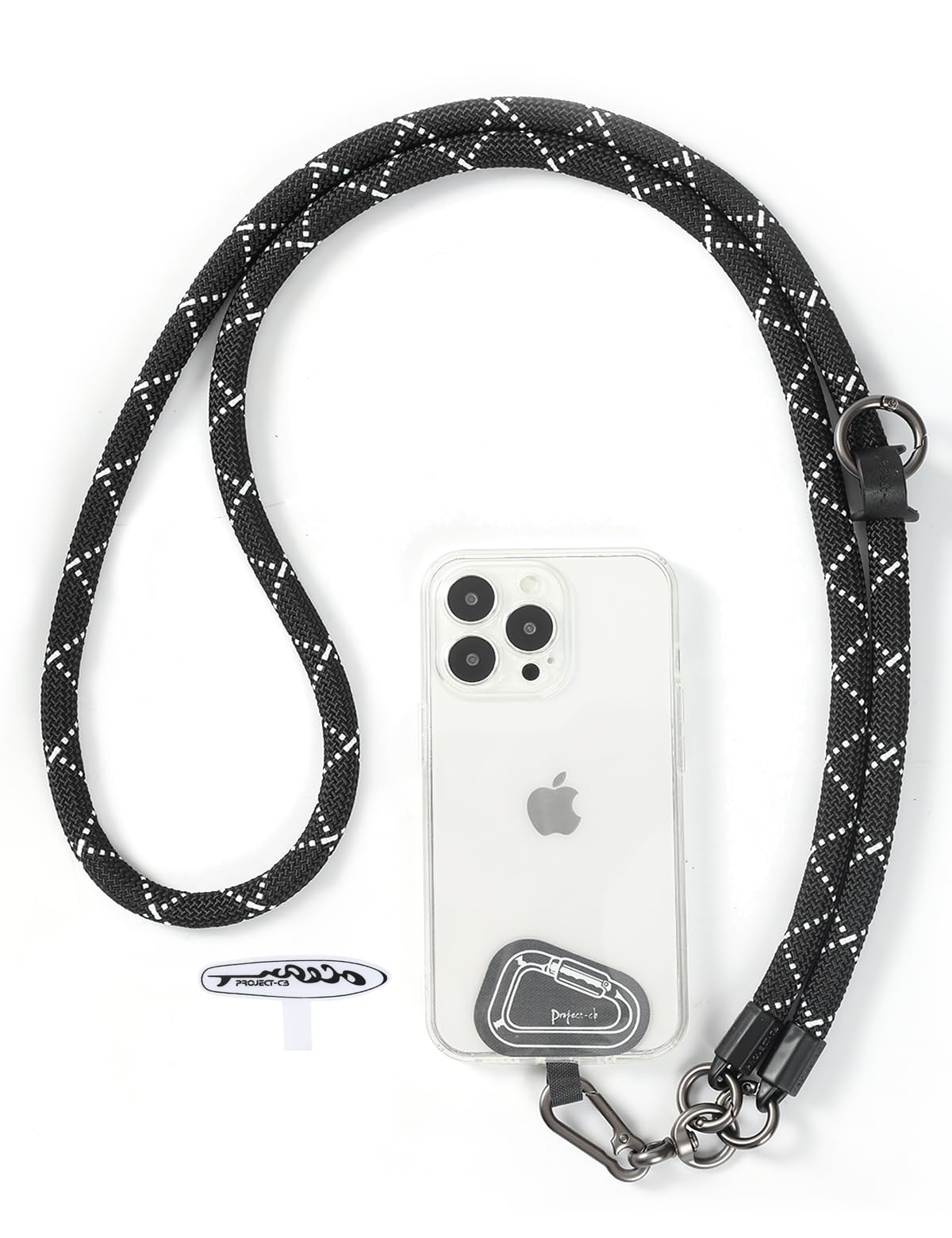 project-cb Cell Phone Lanyard ×1, Tether Tab ×2, Universal Adjustable Phone Strap, Crossbody, Neck Phone Lanyard, Rope Strap (Blackshadow)
