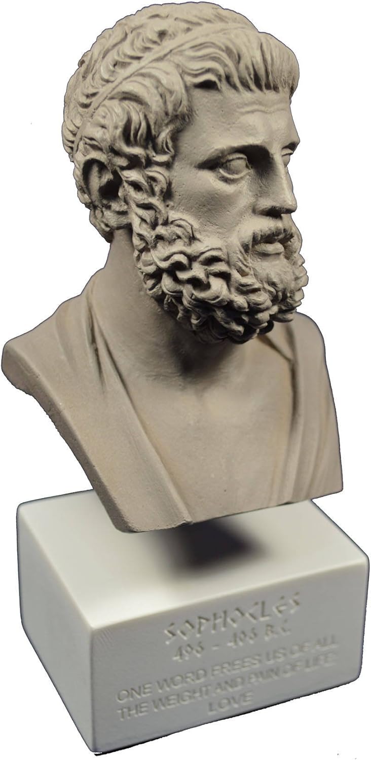 Sophocles Statue Ancient Greek Tragedian 12 0030 00cm Handmade White Alabaster Art Collectibles Art Objects