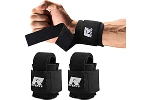 RitFit Lifting Wraps, Wrist Straps for Weightlifting, Wrist Support for Working Out, Bodybuilding, MMA, Powerlifting, Strength Training, Men & Women