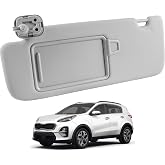 YzusGomumu Left Driver Sun Visor Compatible with 2017-2022 KIA Sportage | Compatible with 17 18 19 20 21 22 KIA Sportage, Front Left Sun Protection Shade, Makeup Mirror Gray, Replaces 85210-D9110