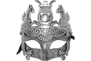 Ubauta Masculine Greek & Roman Soldier Masquerade Mask for Men Venetian Mask