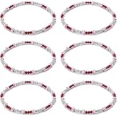 Ansberta 6 Pcs Bling Baseball Beaded Necklace Ice Collection Baseball Necklace Gifts for Baseball Team Lovers Fans