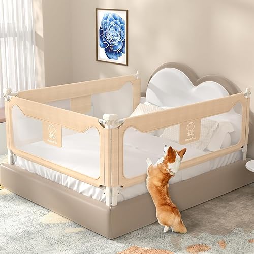 MagicFox Bed Rails for Toddlers, Extra Tall 32 Levels of Height Adjustment  Specially Designed for Twin, Full, Queen, King Size 2024 Safety Bed Guard 
