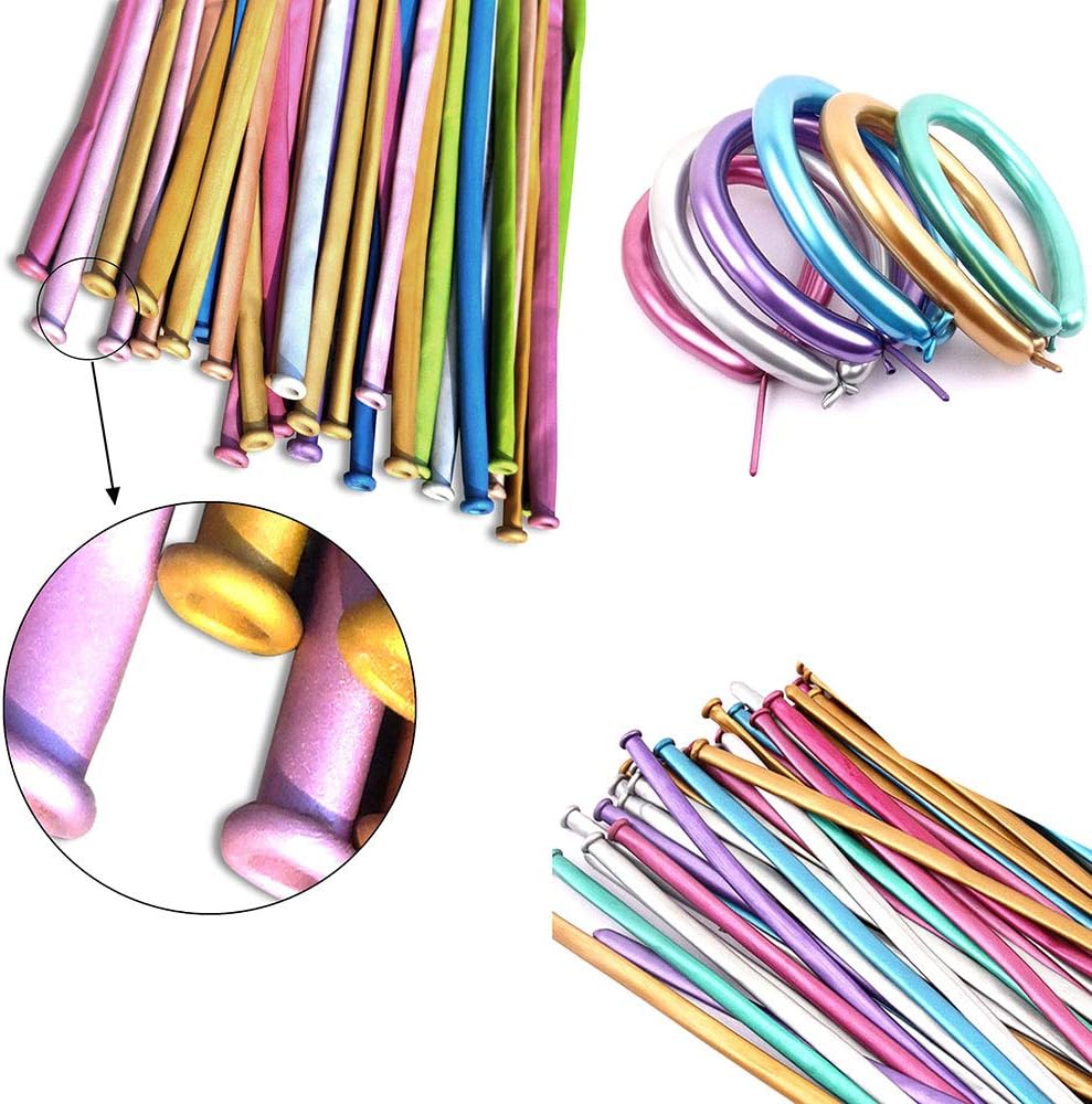 Modelling Balloons Kit, Metallic 260Q Long Balloons Chrome Twisting Balloon Animals for Birthdays Party Christmas 100PCS - Image 4