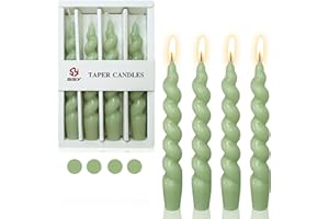 Gedengni Swirl Candlesticks Short Taper Candles-7.5inches Green Candle Stick Spiral Tapered Candles Small Twisted Candlestick for Home Décor Weddings Festive Women Gifts (2D4PC-GREEN)