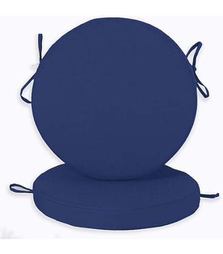 SUCADA Cojín Impermeable Para Silla De Cuero PU, Cojín Para Asiento Suave Para Jardín Al Aire Libre, Cojín Redondo Acolchado Para Asiento De Silla De 5/8 Cm (Negro, 45X45X8CM