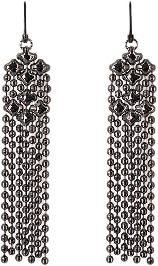 Black Chrome Earrings E14–BLK SG Liquid Metal by Sergio Gutierrez. SG pouch included