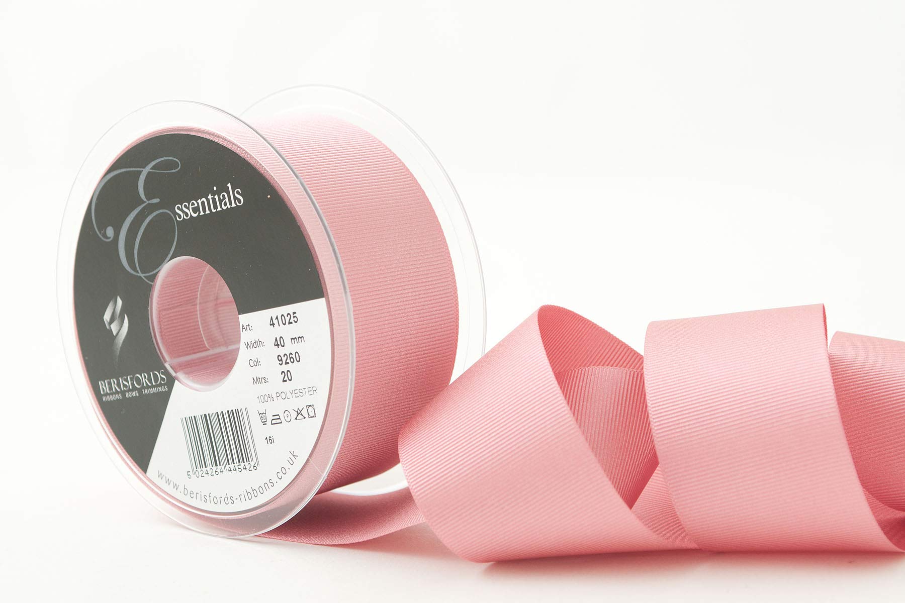 Berisfords Grosgrain, Polyester, Dusky Pink, 10.4 x 10.4 x 4.5 cm