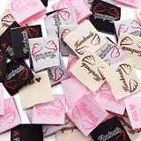 PH PandaHall 200pcs Handmade Woven Sewing Labels 4 Colors Polyester Tags view 5
