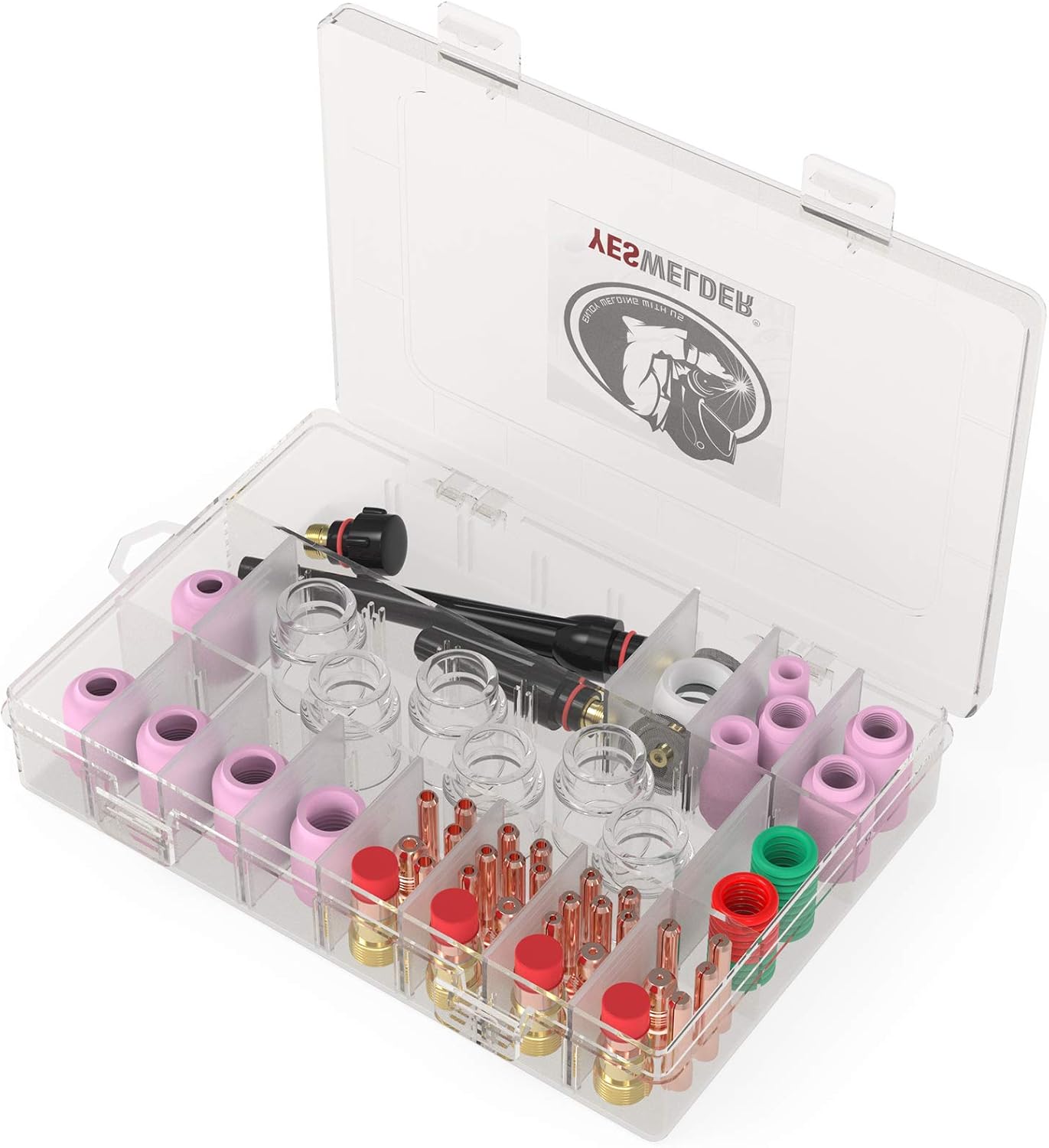 YESWELDER 71PCS TIG Welding Torch Stubby Gas Lens #12 Pyrex Glass Cup Kit For WP-17/18/26 - - 