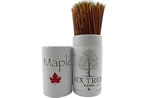 Six Tree Farm Maple Saplings, Pure State of Vermont Maple Syrup, Grade A Dark, Maple Sticks (50, Dark Robust)