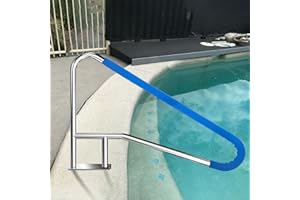 COOCURE Pool Rail for inground Pools (54x32), 304SS Pool handrail with Nonslip Blue Cover.