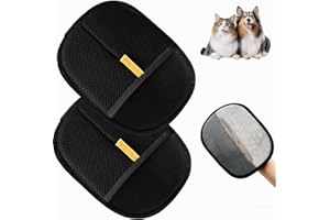 2PCS Double-Sided Pet Hair Remover Gloves, Electrostatic Pet Grooming Gloves, Reusable Pet Cleaning Gloves for Dogs Cats, Hai